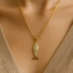 Çelik Kıvrık Balık Kolye