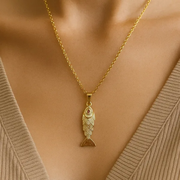 Çelik Kıvrık Balık Kolye