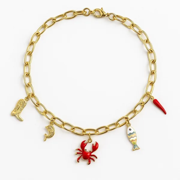 Çelik Yengeç Charm Kolye