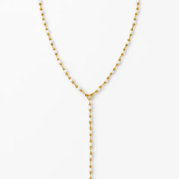 Çelik Mini İncili Y Kolye