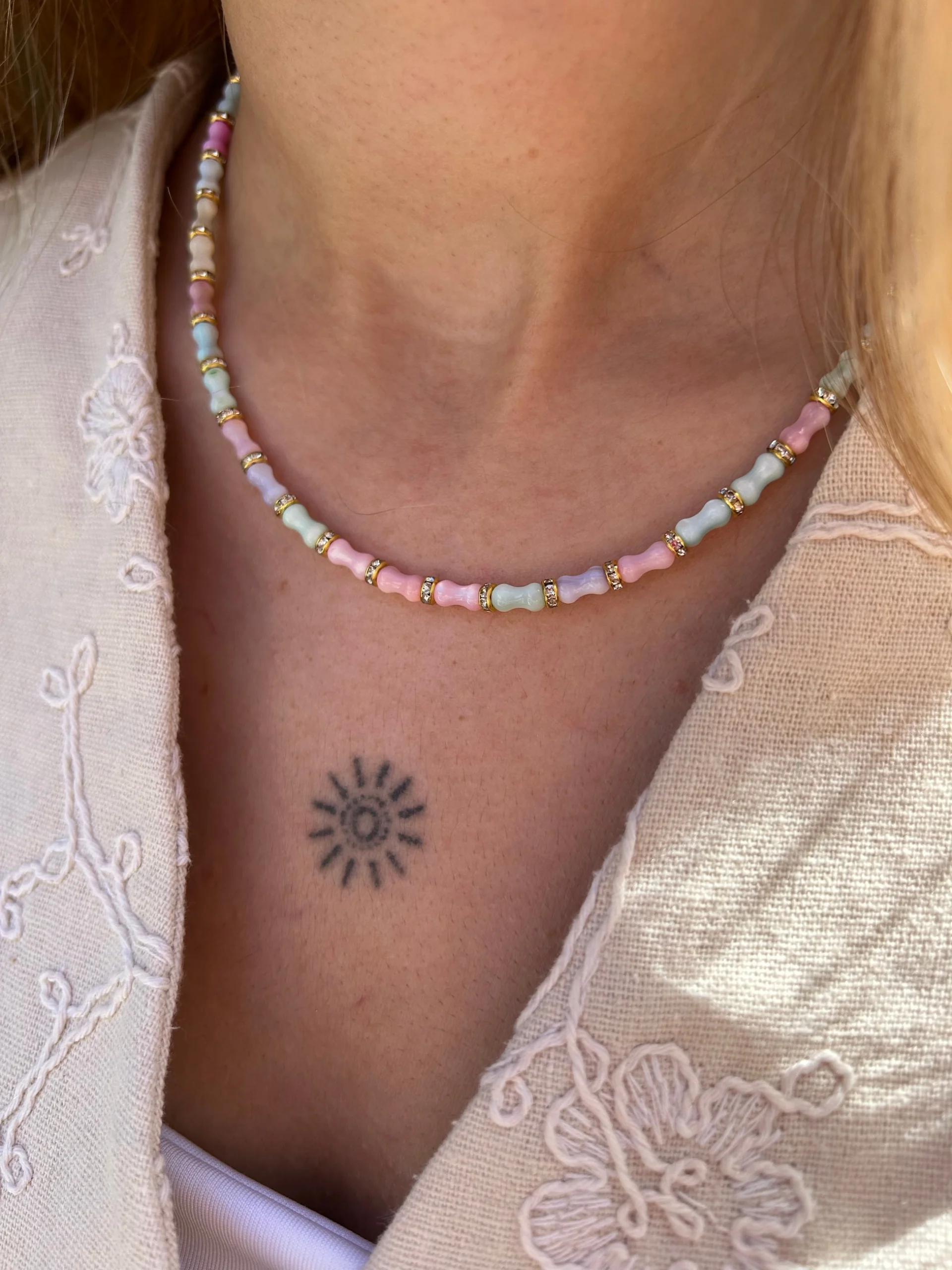 image_1950 Vip Taşlı Sedef Kemik Bohem Kolye - Görsel 1