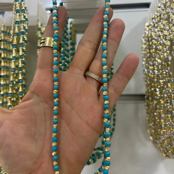 Vip Turkuaz Taş Dorika Kolye