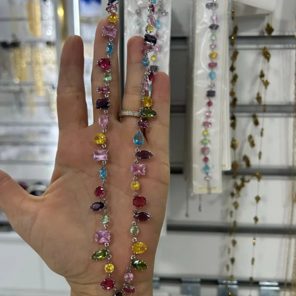 Renkli Zirkon Gme Kolye