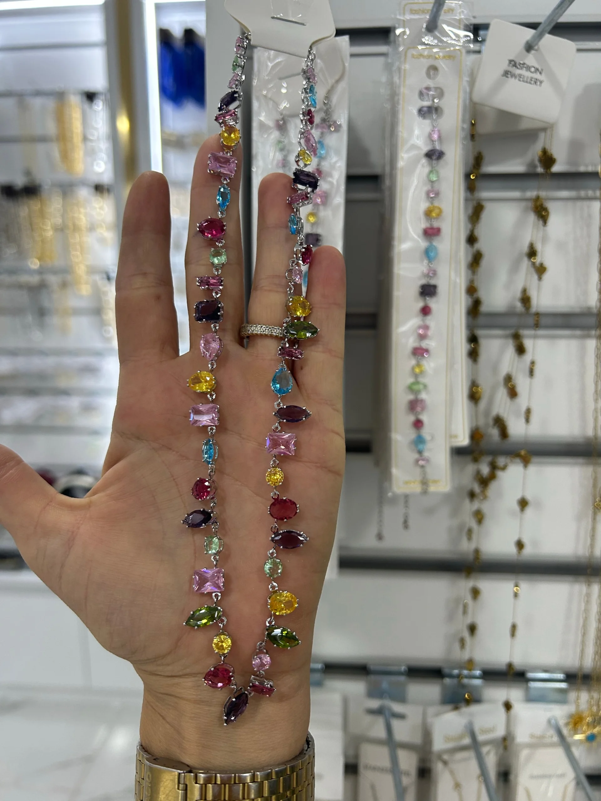 image_1950 Renkli Zirkon Gme Kolye - Görsel 1