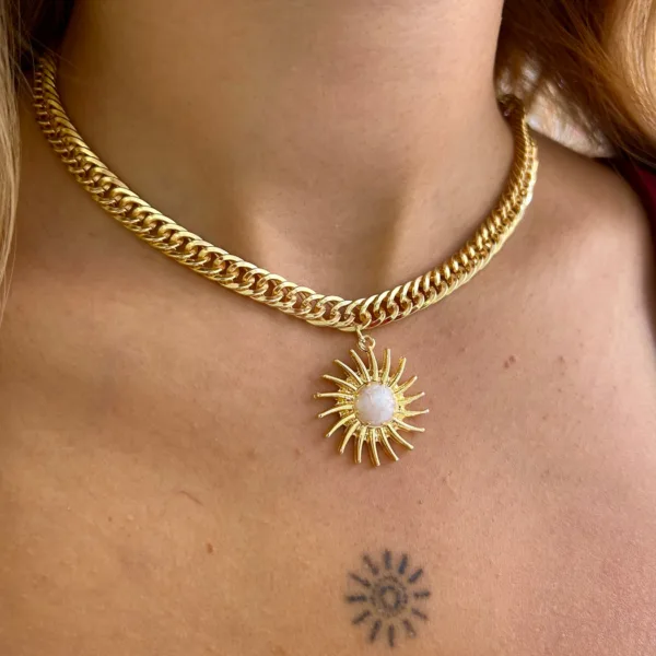 Vip Kalın Zincir Güneş Kolye