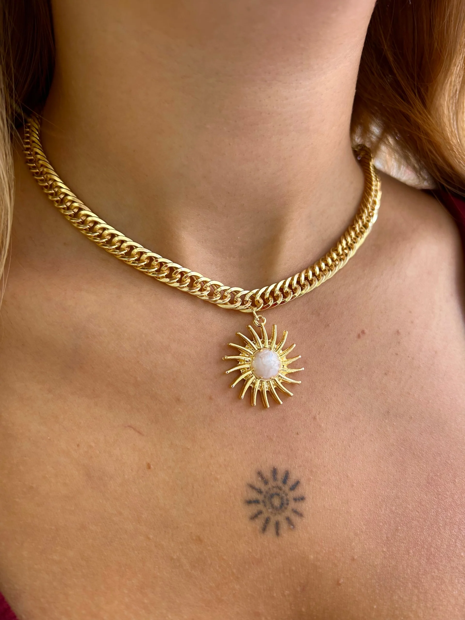 image_1950 Vip Kalın Zincir Güneş Kolye - Görsel 1