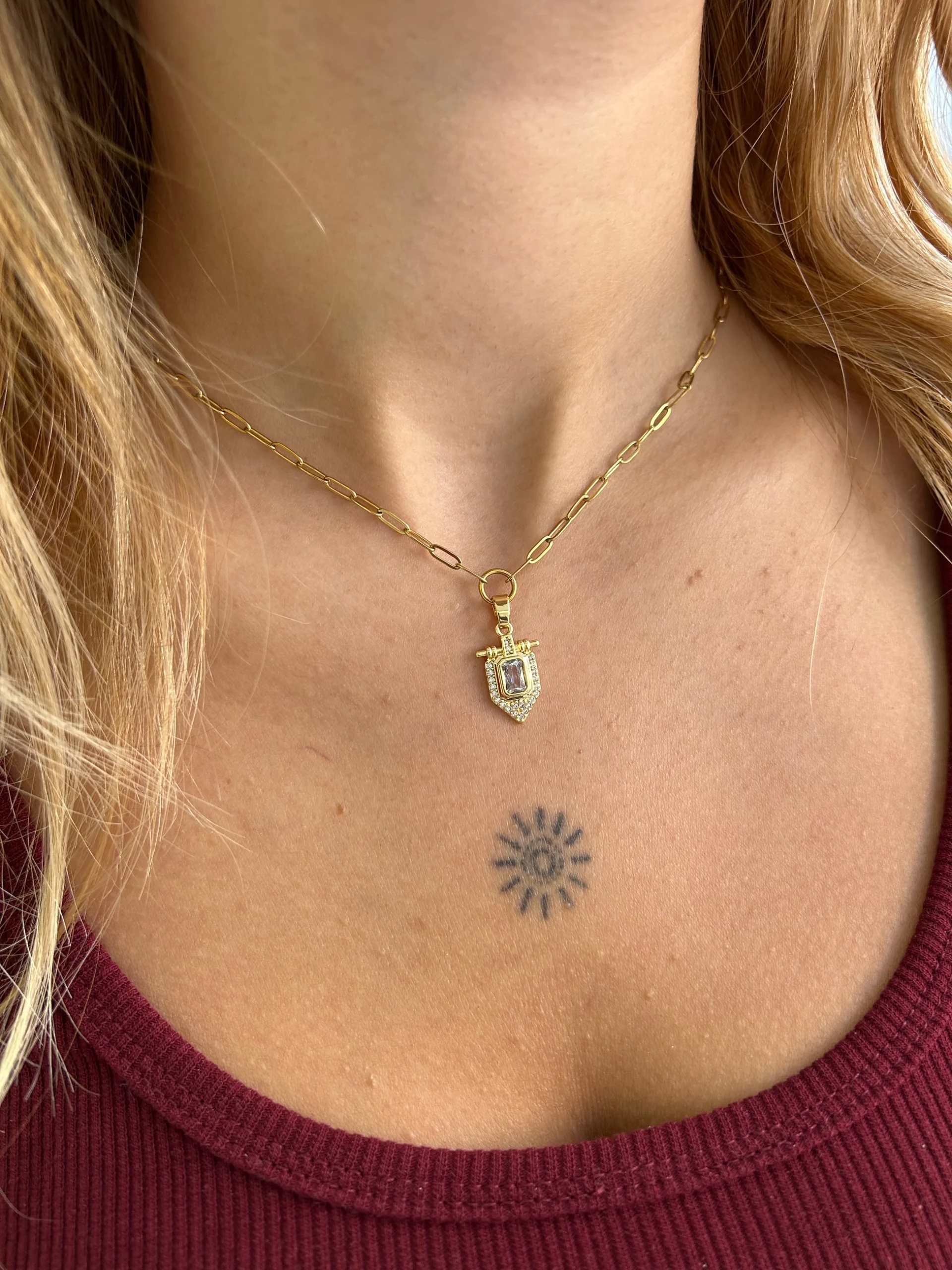 image_1950 Çelik Ataç Zincir Baget Kolye - Görsel 1