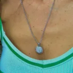 Çelik Gümüş Renk Açılır Güneş Kolye 50 cm