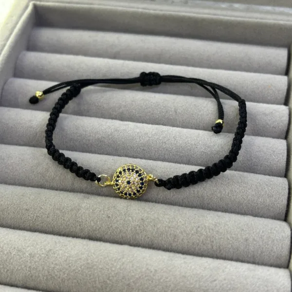 Siyah Makrome Zirkon Taş Nazar Bileklik