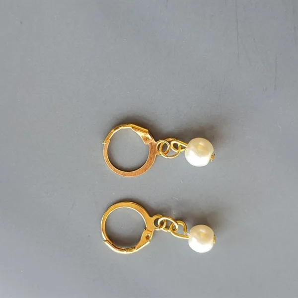 Kadın Gold Sallantılı İnci Küpe