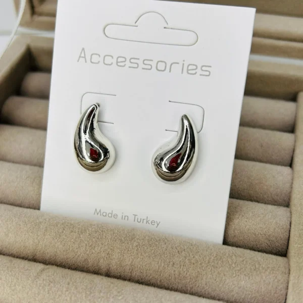 Küçük Boy Damla Küpe Gümüş Renk