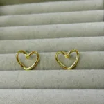 Gold Boş Kalp Küpe