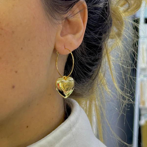 Halka Çift Kalp Küpe