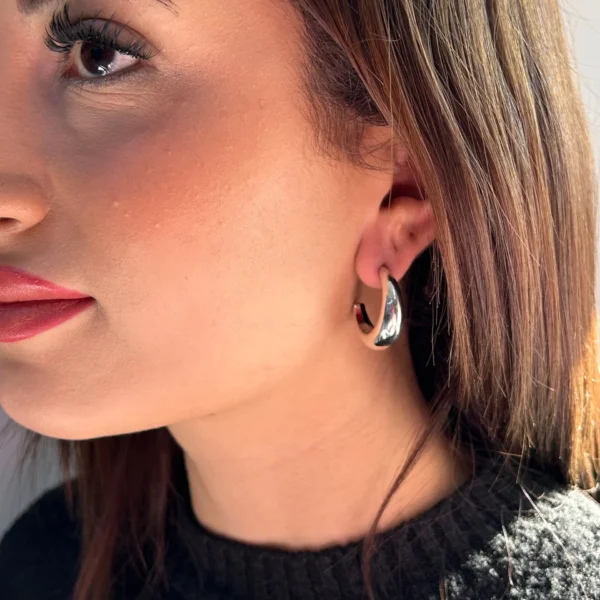 Gümüş Renk Ay Küpe