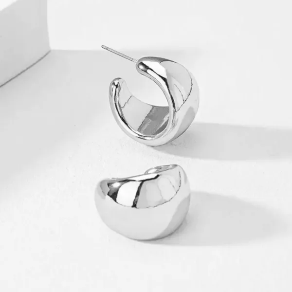 Gümüş Renk Halka Küpe