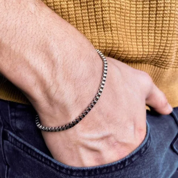 Küp Model Spor Erkek Bileklik Zincir