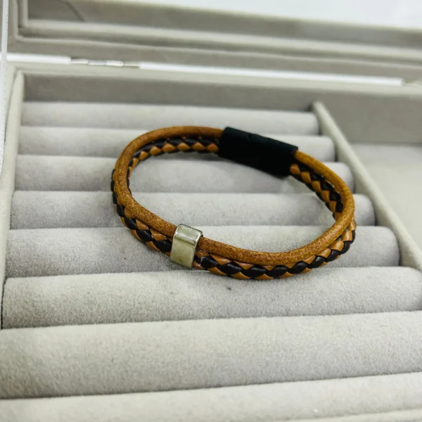 Erkek Tasarım Kahve Bileklik