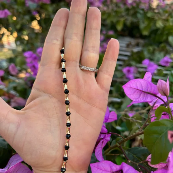 Vip Siyah Kristal Bohem Bileklik