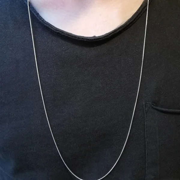 Çelik Unisex Gümüş İnce Yılan Model Zincir 80 cm