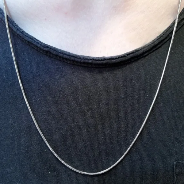 Çelik Unisex Gümüş Renk İnce Yılan Model Zincir Kolye 60 cm