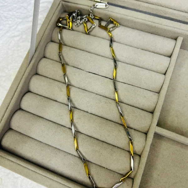 Çelik Erkek Çift Renk Kral Kolye