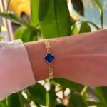 Vip Saks Mavi Yonca Kelepçe Model Bileklik