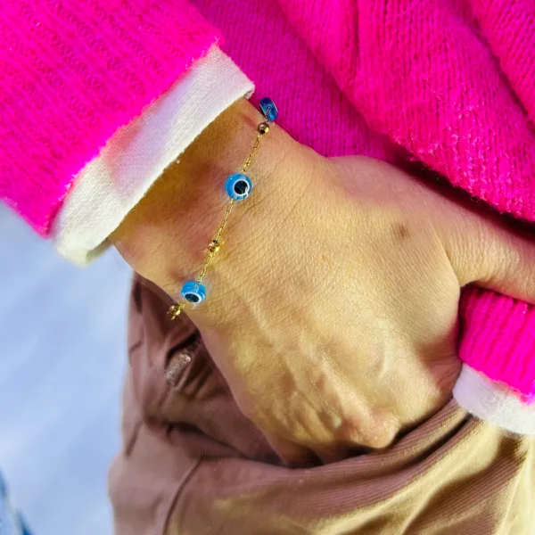 Çelik Nazar Gold Zarif Bileklik