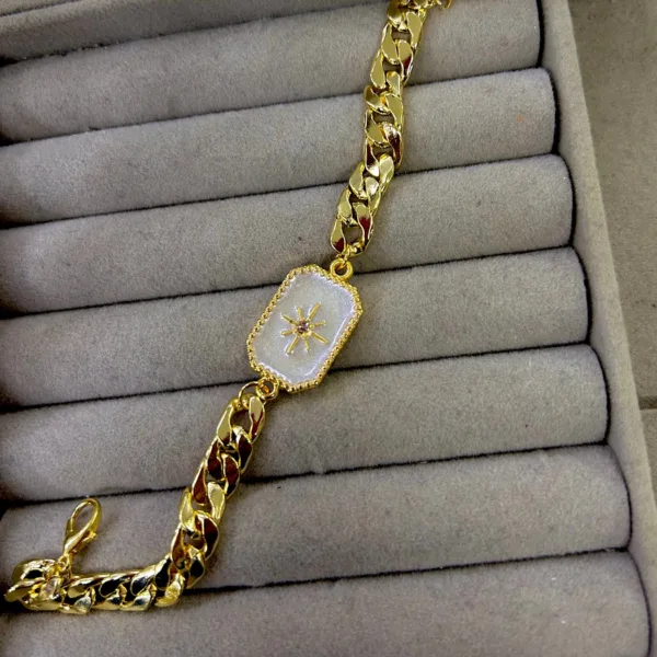 Vip Kalın Arpa Taşlı Kuzey Yıldızı Bileklik