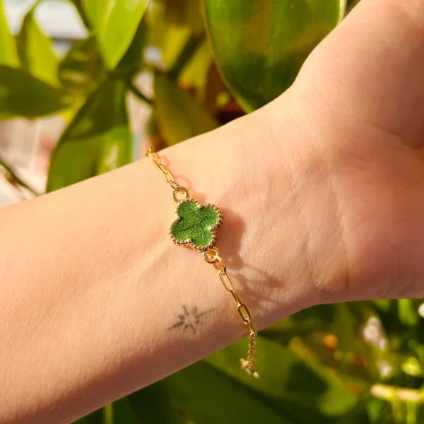 Vip Yeşil Cef Yonca Bileklik