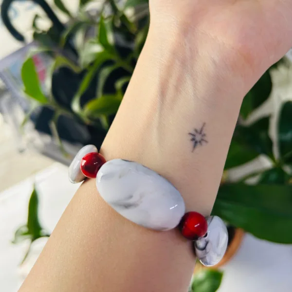 Vip Mercan Boncuk Detay Kemik Bileklik