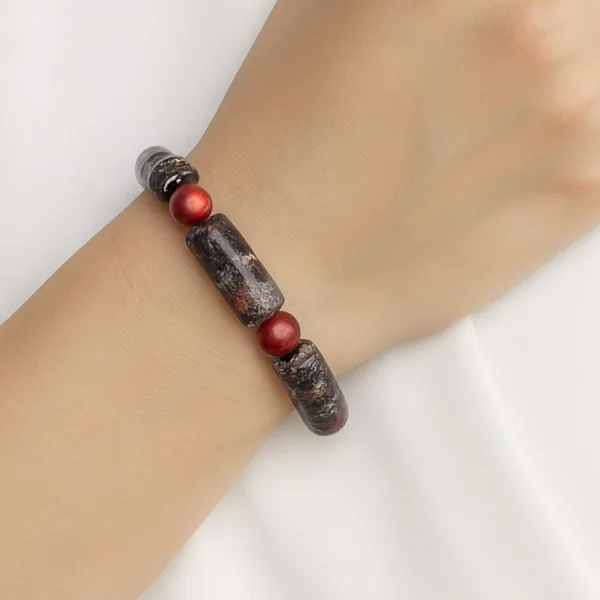 Vip  Kırmızılı Kahve Kemik Bileklik