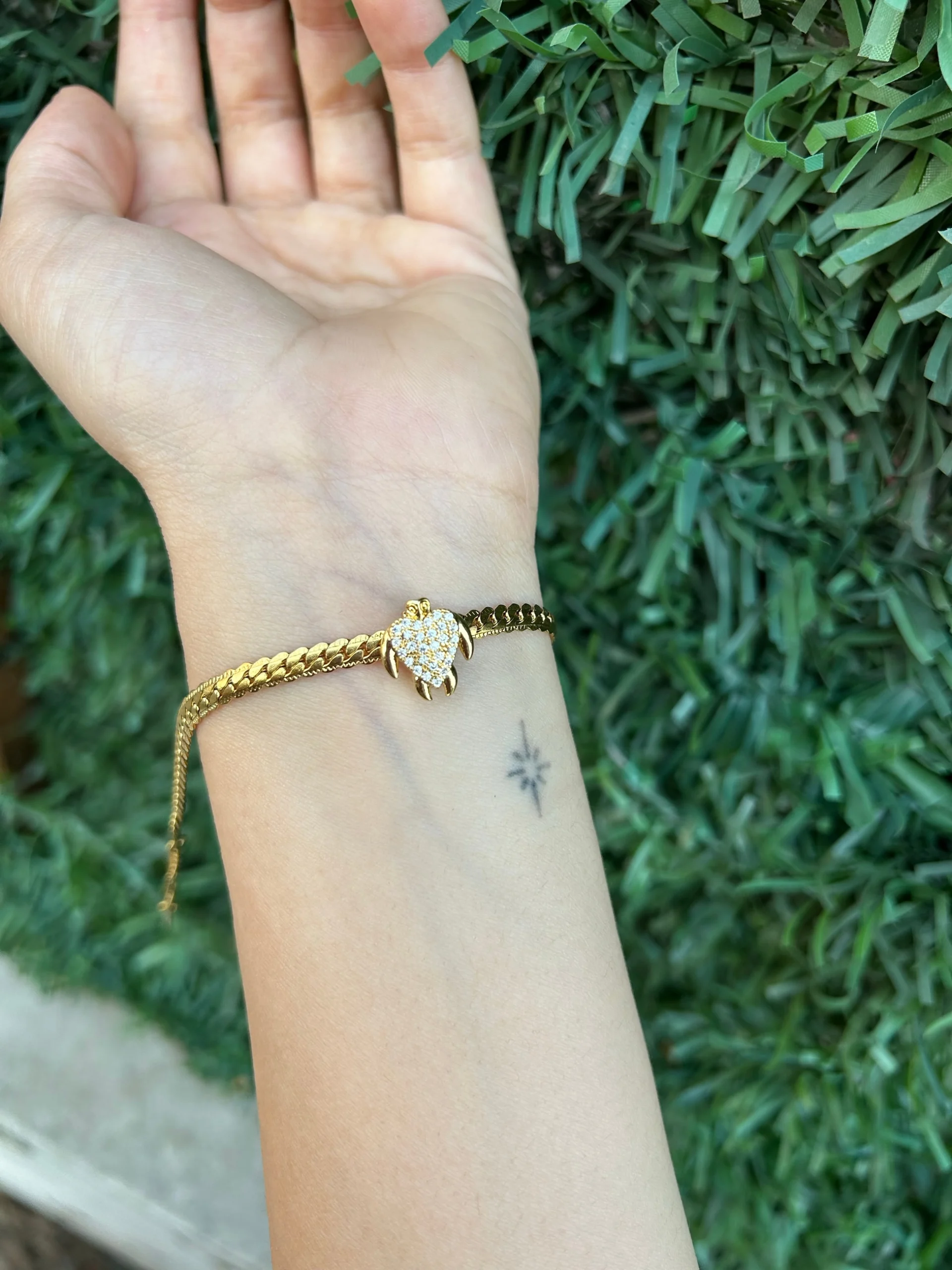 image_1950 Çelik Taşlı Kaplumbağa Bileklik - Görsel 1