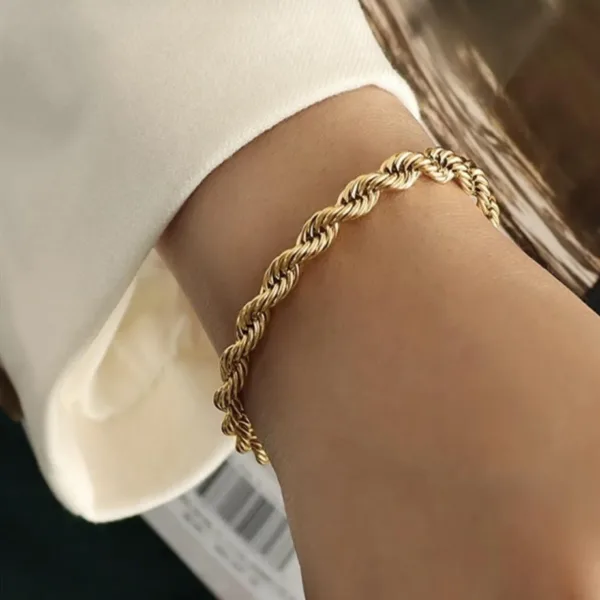 Gold Kalın Burgu Bileklik