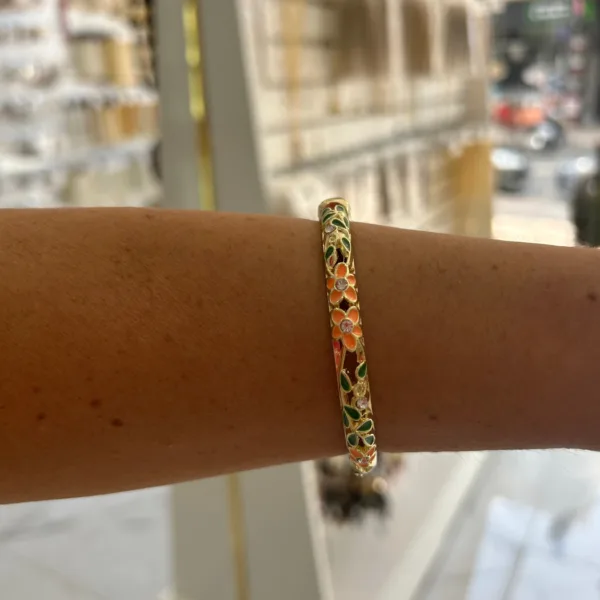 Mineli Kelepçe Turuncu Çiçek