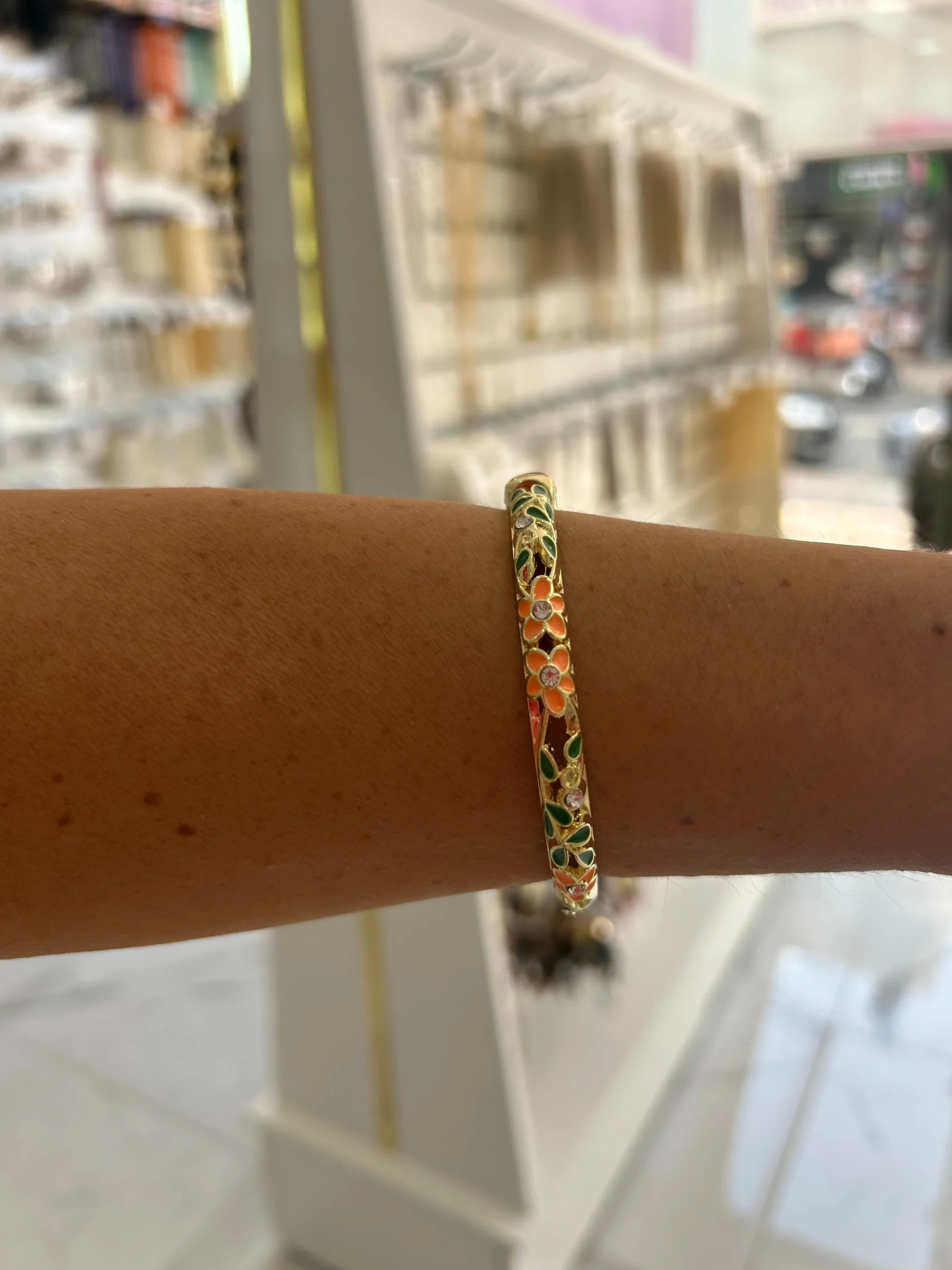 image_1950 Mineli Kelepçe Turuncu Çiçek - Görsel 1