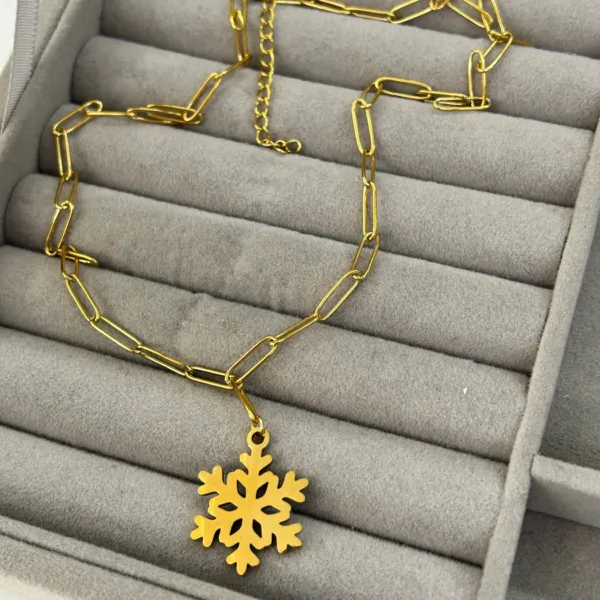 Çelik Kar Tanesi Kolye