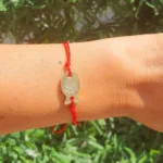 Kadın Gold Balık Kırmızı İp Bileklik