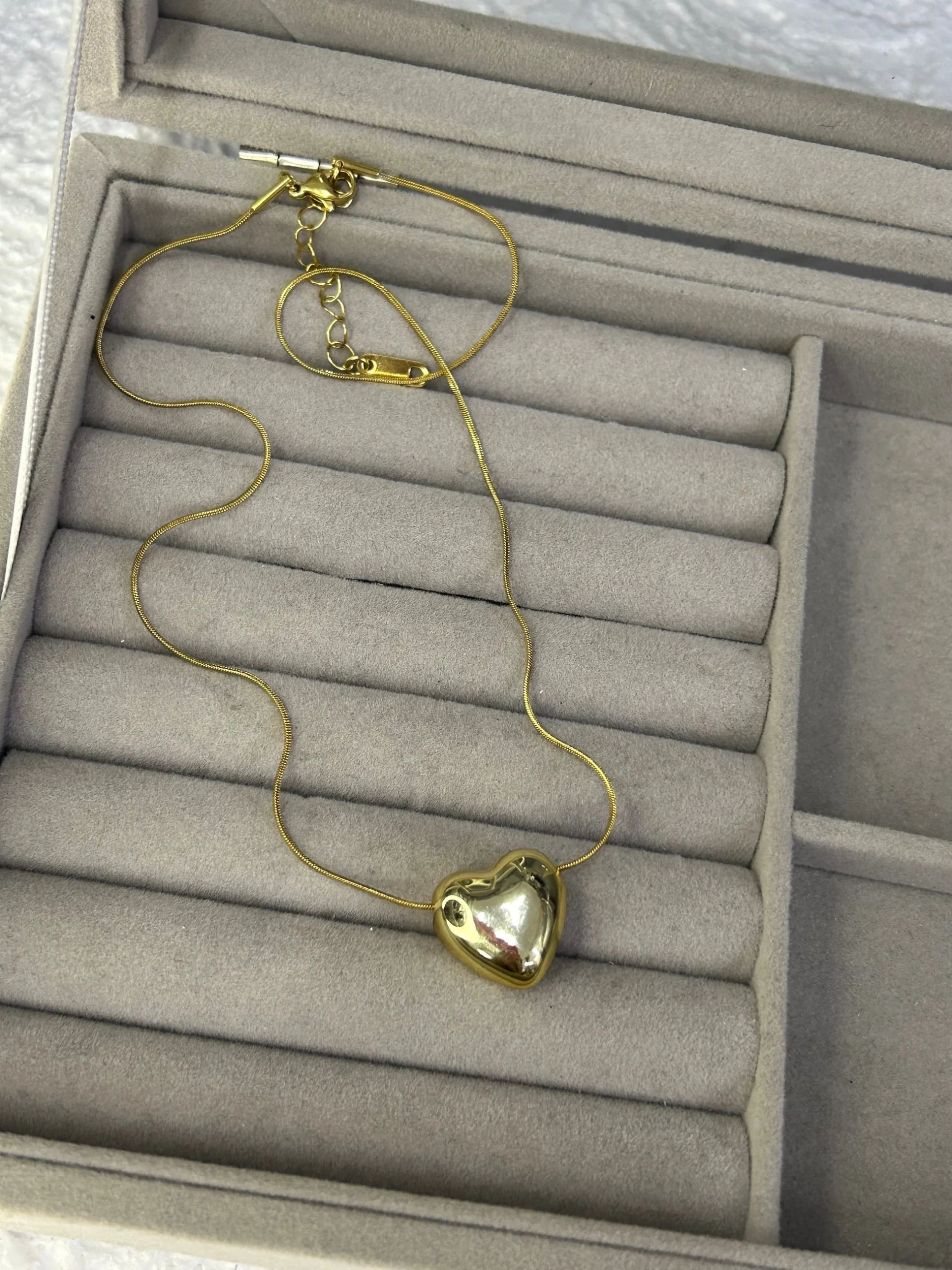 Çelik Balon Kalp Gold Kolye Çelik Balon Kalp Gold Kolye - Görsel 1