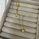 Çelik Çift Sıra Taş Kolye