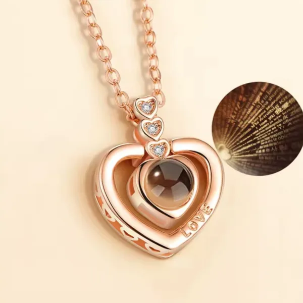 Çelik Kalp 100 Dilde Seni Seviyorum Kolyesi