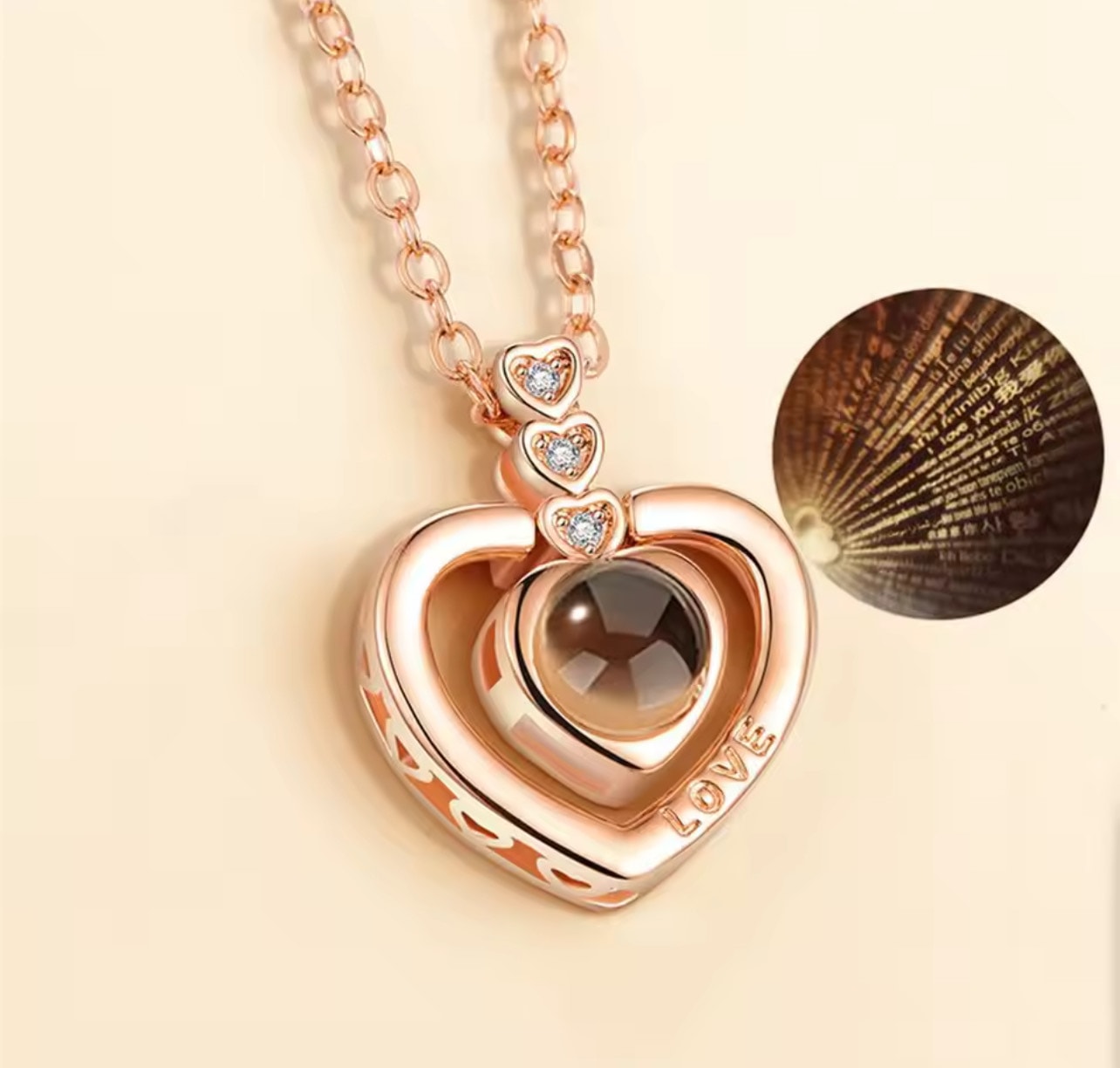 Çelik Kalp 100 Dilde Seni Seviyorum Kolyesi Çelik Kalp 100 Dilde Seni Seviyorum Kolyesi - Görsel 1