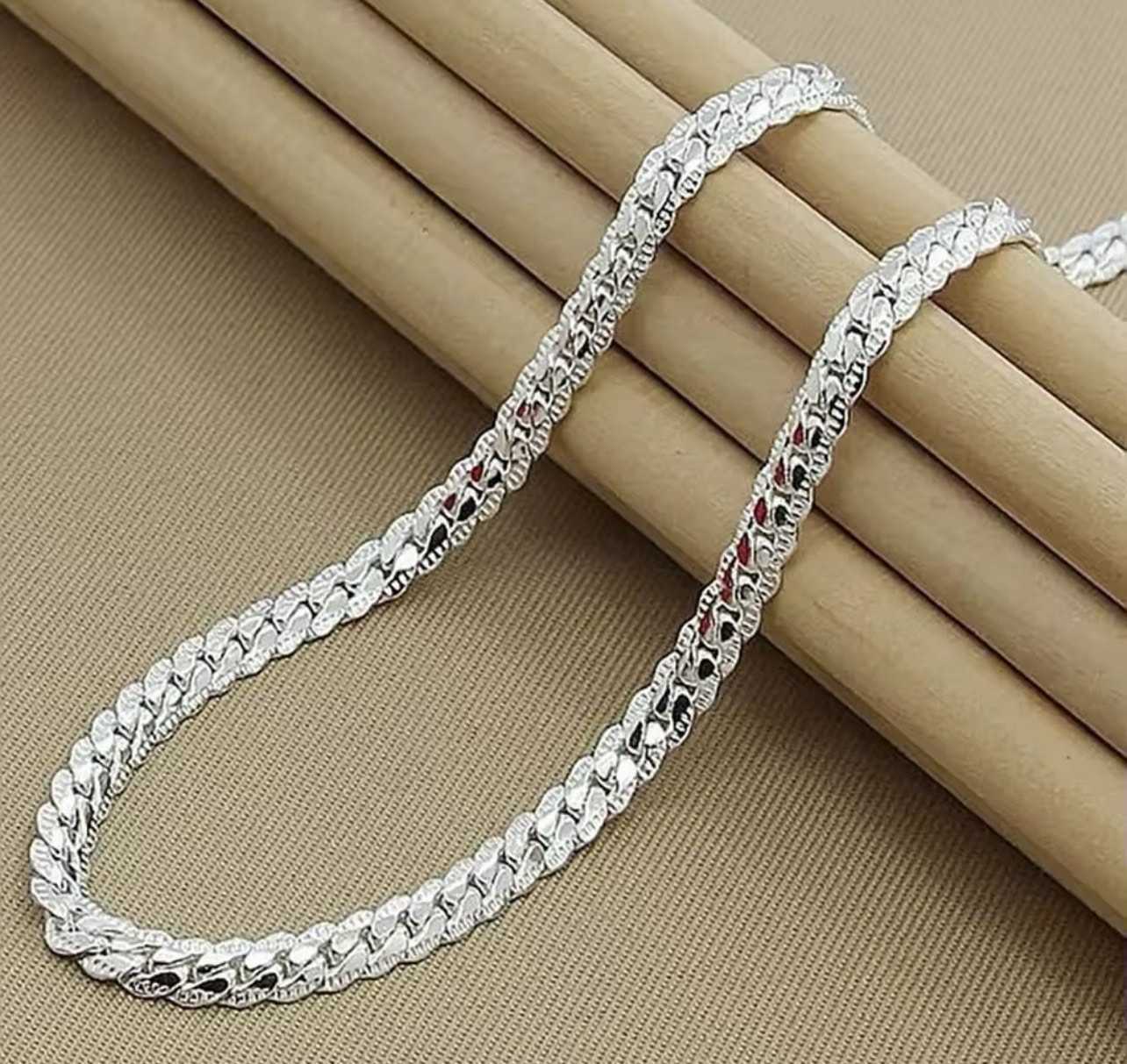 Çelik Gümüş Renk Sık Arpa Kolye Çelik Gümüş Renk Sık Arpa Kolye - Görsel 1