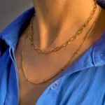 Çelik 2 li Yılan Top Zincirli Kolye