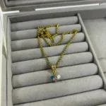 Çelik Renkli Charm Kolye