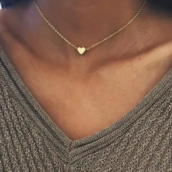 Çelik Minimal Kalp Kolye