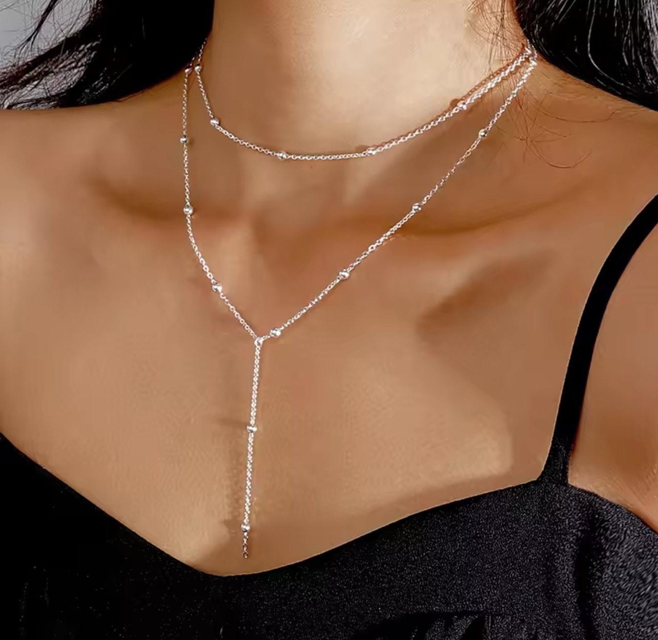 Çelik Top Zincir Dekolte Kolye Gümüş Renk Çelik Top Zincir Dekolte Kolye Gümüş Renk - Görsel 1