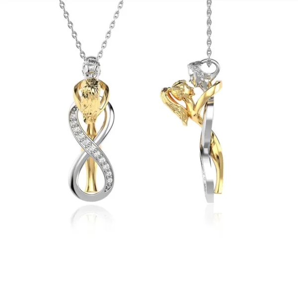 Çelik Sonsuza Kadar Sarılan Sevgili Kolyesi