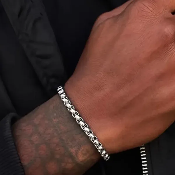 Çelik Parlak Kalın Küp Bileklik