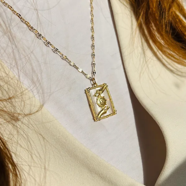 Çelik Parlak Zincir Tarot Kart Kolye