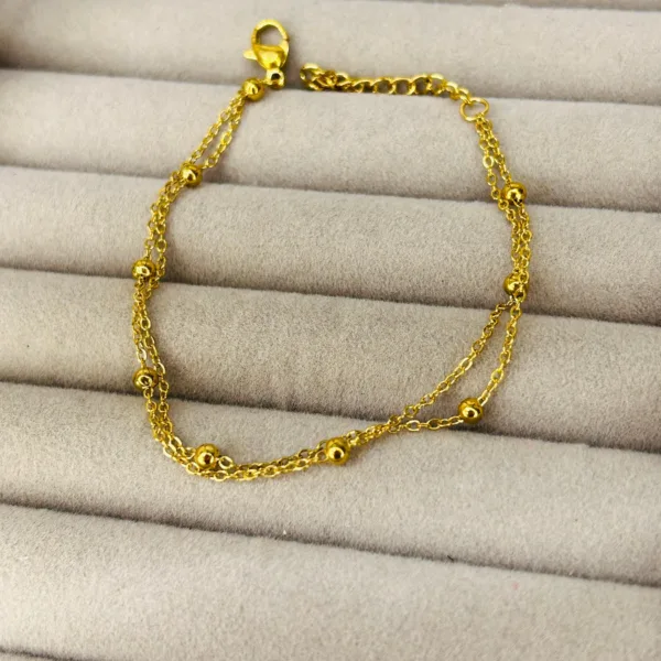 Çelik 2li Top Zincir Bileklik